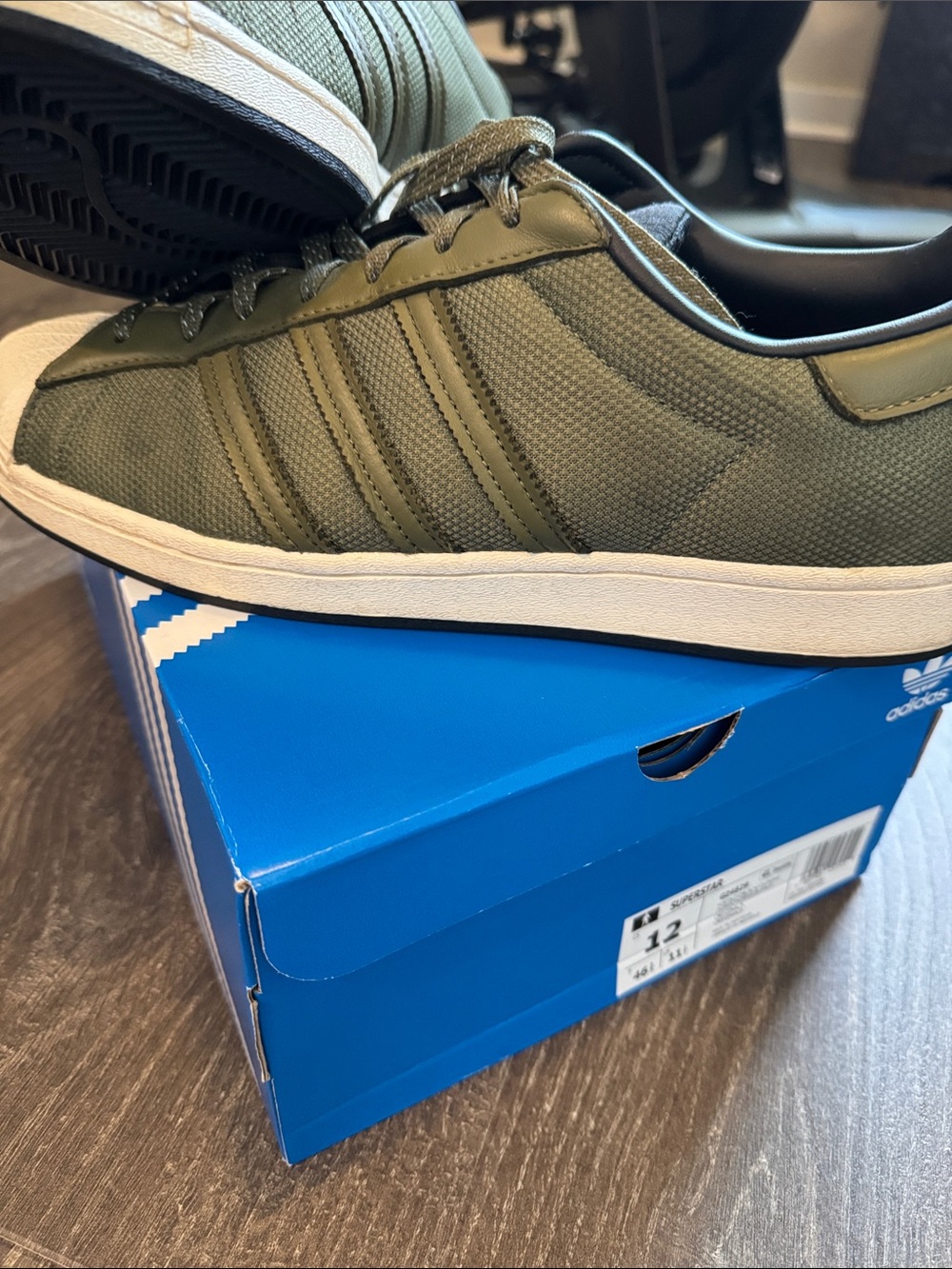 adidas Olive Green Low-Top Lace-Up Sneakers